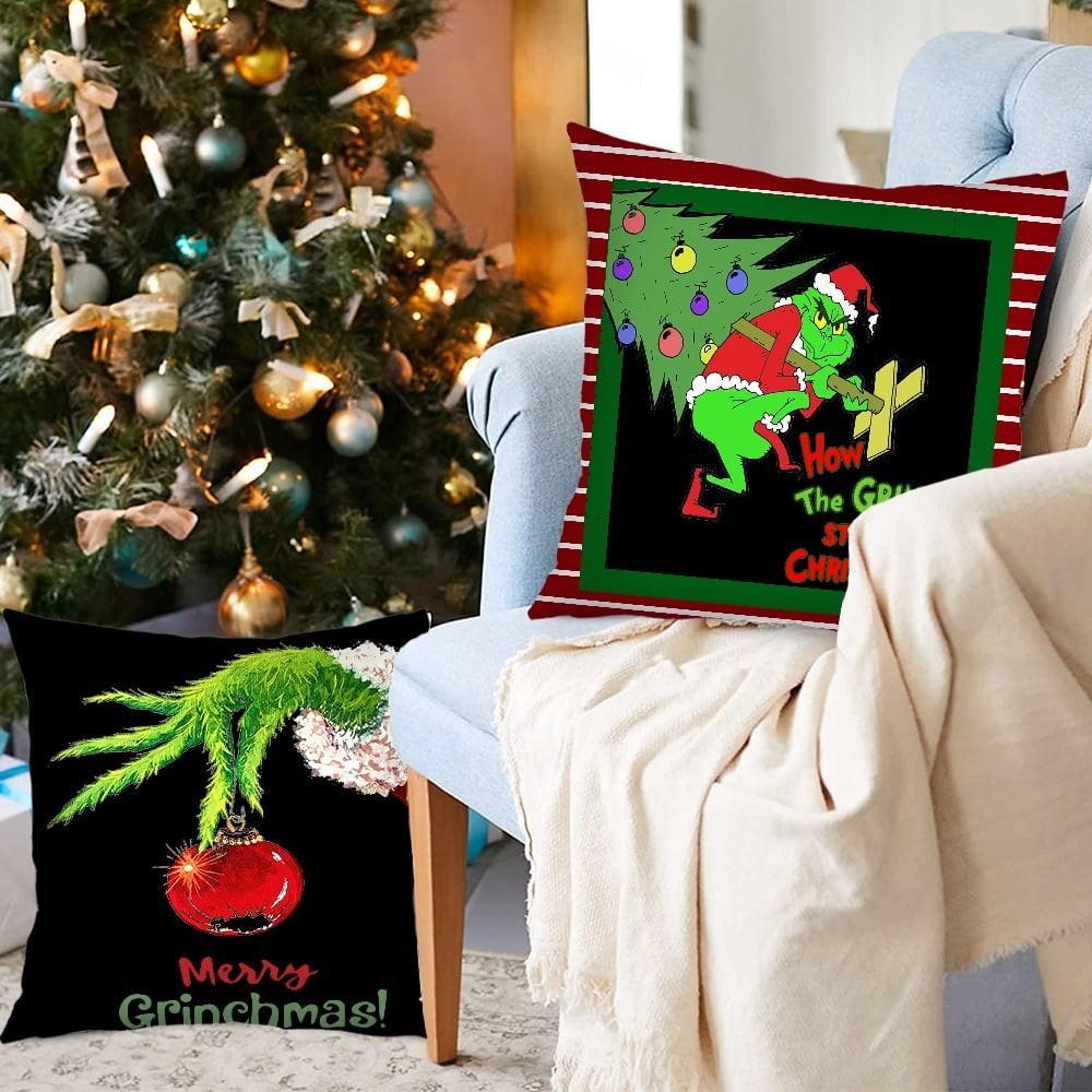 Fun Christmas Pillowcase Lumbar Pillowcase Sofa Home Decor Pillowcase