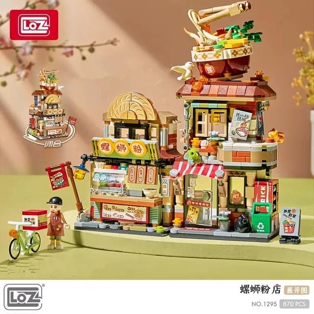 Loz Creative Mini Blocks Kids Building Bricks Snack Bar Sea Fish Food House Lemon Tea Shop Luosifen Store Puzzle Toys Girls Gift