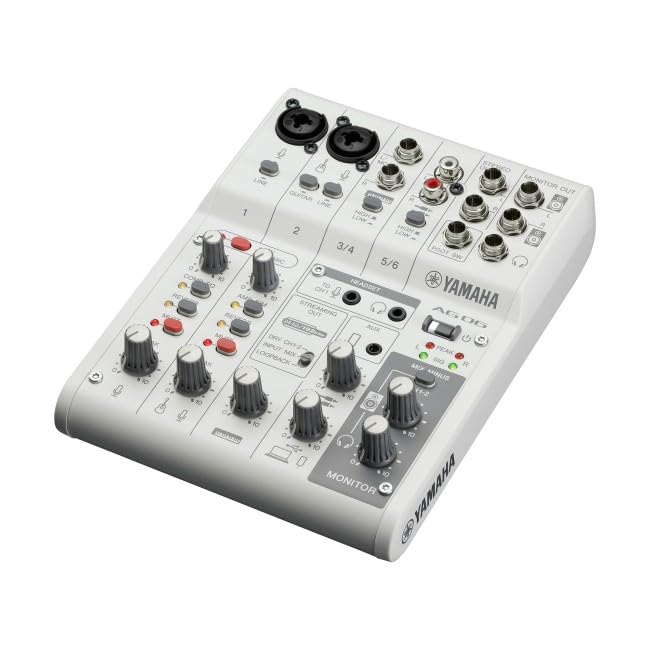 Yamaha AG06MK2 W Микшер для прямых трансляций, 6-канальный (белый)
