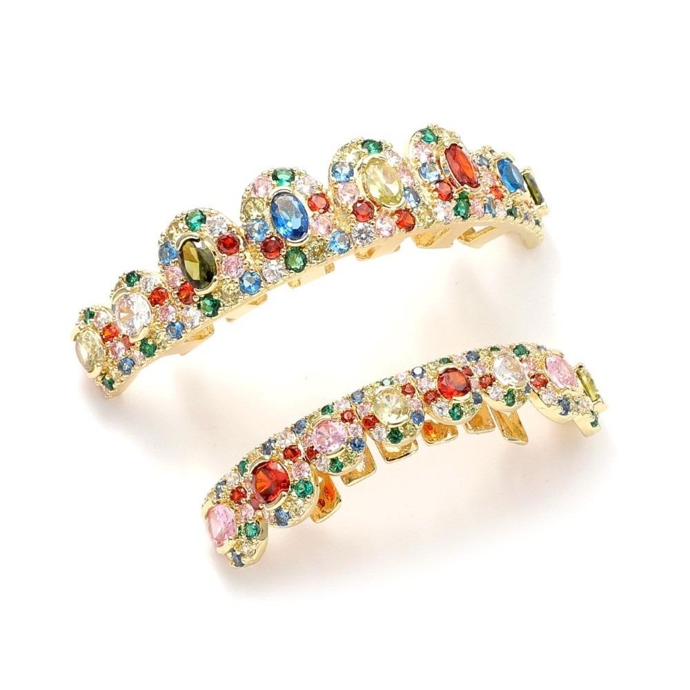 1Pc/set Hiphop Teeth Grillz Caps Candy Color Teeth Jewelry Teeth Grillz Top Bottom Set Rapper