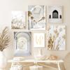 Islamic Moroccan Gate Poster Hay Dandelion Wall Art Canvas Painting Beige Flower Print Picture Nordic Home Decoration Cuadros