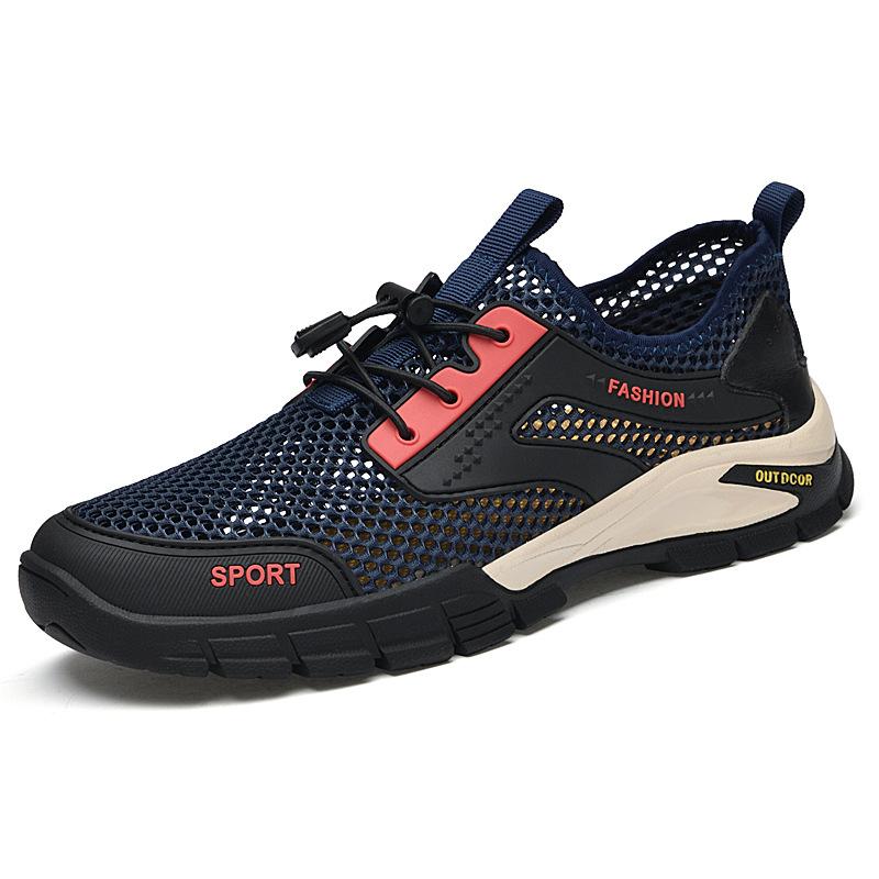 Летняя мужская обувь, новая сетчатая дышащая мягкая подошва, нескользящая, для отдыха, спорта на открытом воздухе, большого размера, походная обувь