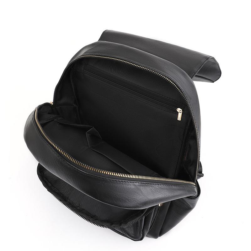 New Casual Women's Soft Leather Anti-theft Backpack Fashionable Retro Large Capacity Computer Backpack Student School Bag