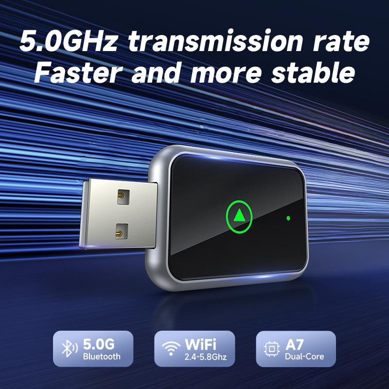 2 in 1 Wireless CarPlay Adapter Android Mini Auto Wireless Adapter WiFi Type-C/USB Plug Play Carplay Wireless Adapter