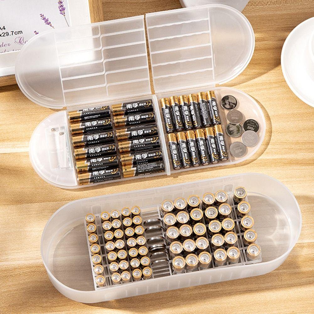 Semi-translucent Hard Battery Organizer Multi-layer Battery Button Cell Holder  Lithium Battery