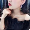 Women Long Silver Needle Asymmetric Ring Earrings Tassel Earrings