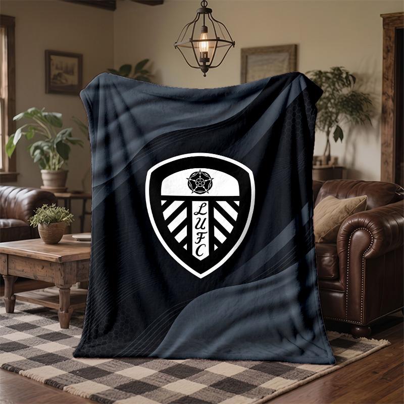 Флисовое одеяло в тематике Leeds United Уютное Мягкое Плюшевое Одеяло Для Спальни Дивана Путешествий