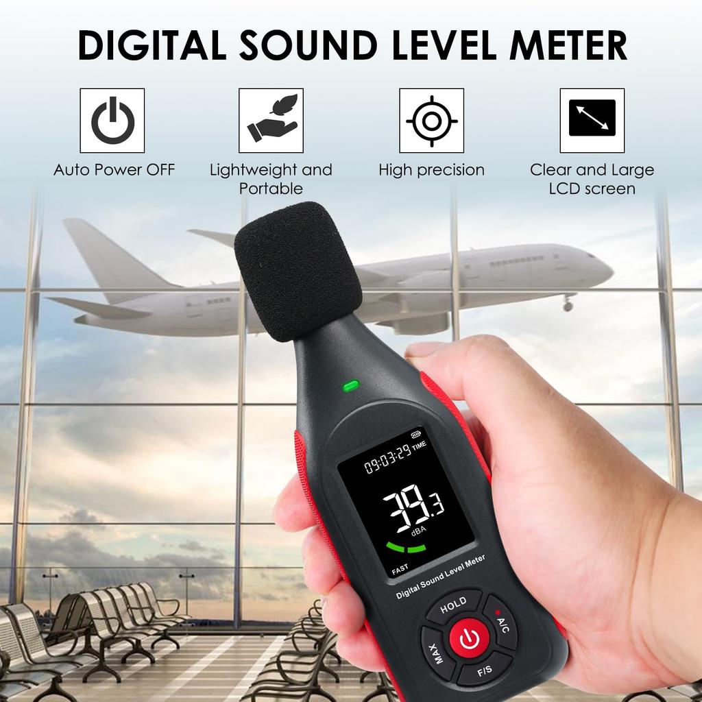 Decibel Meter Sound Level Meter Professional Sound Level Reader Detector MAX Data Noise Monitor Digital SPL dB Meter with Data Record Rechargeable
