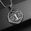 Vintage Viking Necklace Life Tree Men's Round Brand Pendant Gift Jewelry
