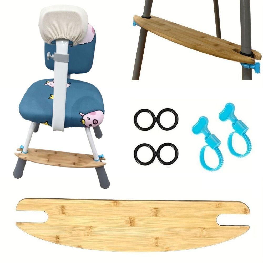 50cm Adjustable HighChair Foot Rest Natural Bamboo Wooden Toddler Chair Footrest Baby High Chair