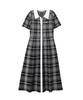 Jill by Jill Stuart Casual Dress, Big Check Knit Dress, 125-5240027, Black, Free Size, Women's