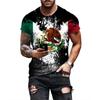 Mexico Eagle Pattern T Shirt For Men Fashion 3D Printing Tees Hip Hop Harajuku Short Sleeve Oversized T-shirt Casual O-neck Tops