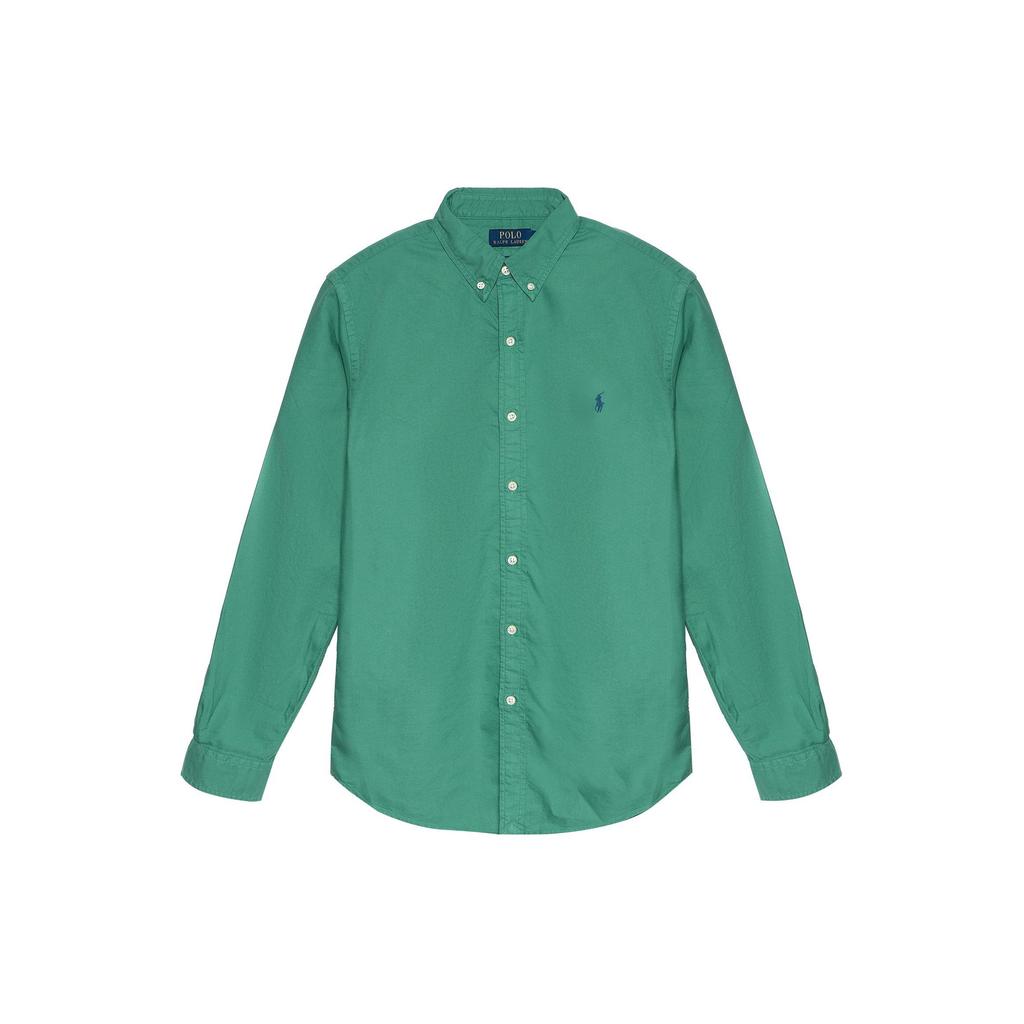 Polo Ralph Lauren Ss23 Logo Embroidered Button-Down Collar Long Sleeve Shirt Men Shirts Jade-Green 710873089-003