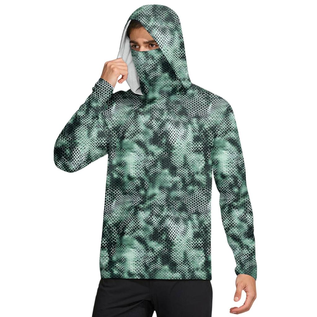 Мужская рубашка с защитой от солнца UPF50+, быстросохнущая рубашка с длинным рукавом, рубашка для бега, тренировок, рыбалки