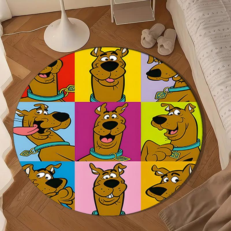 Scoo-dog Mystery Night Round Rug for Livingroom,Bedroom, Palyroom, Chair Rug, Area rug, Circle Carpet, Large Size Fan Christmas gift
