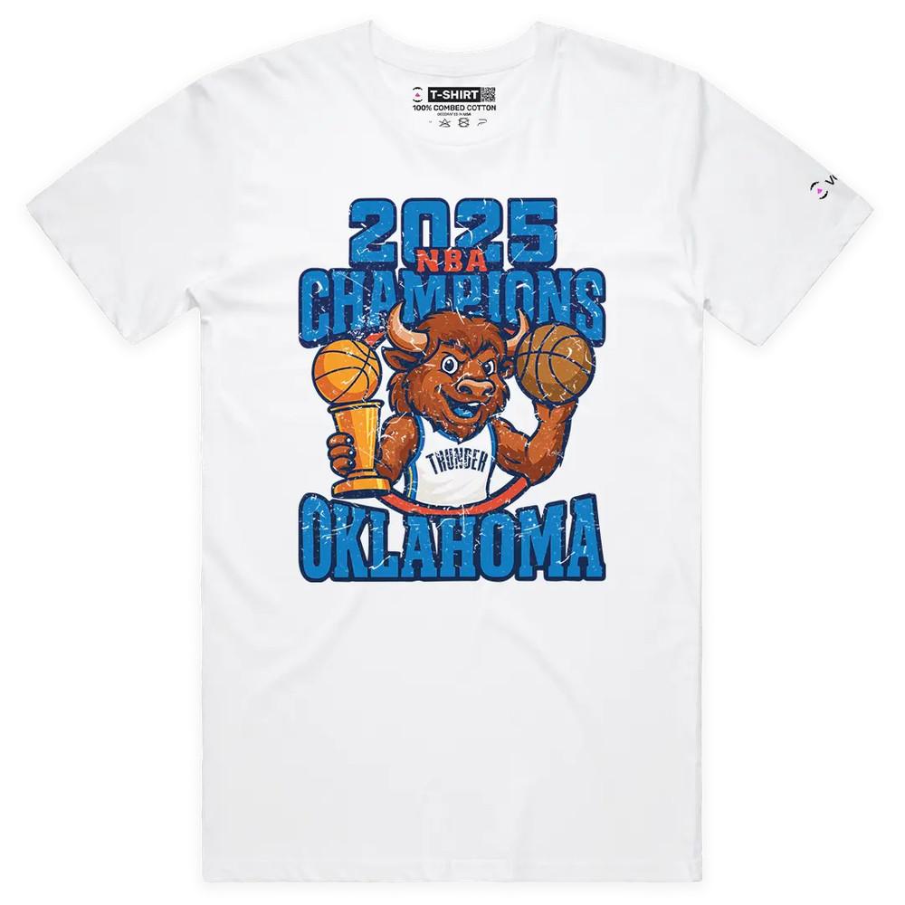 VOICEART OKC Thunder Чемпионы 2025 Спортивная Графическая Футболка для Баскетбольных Фанатов