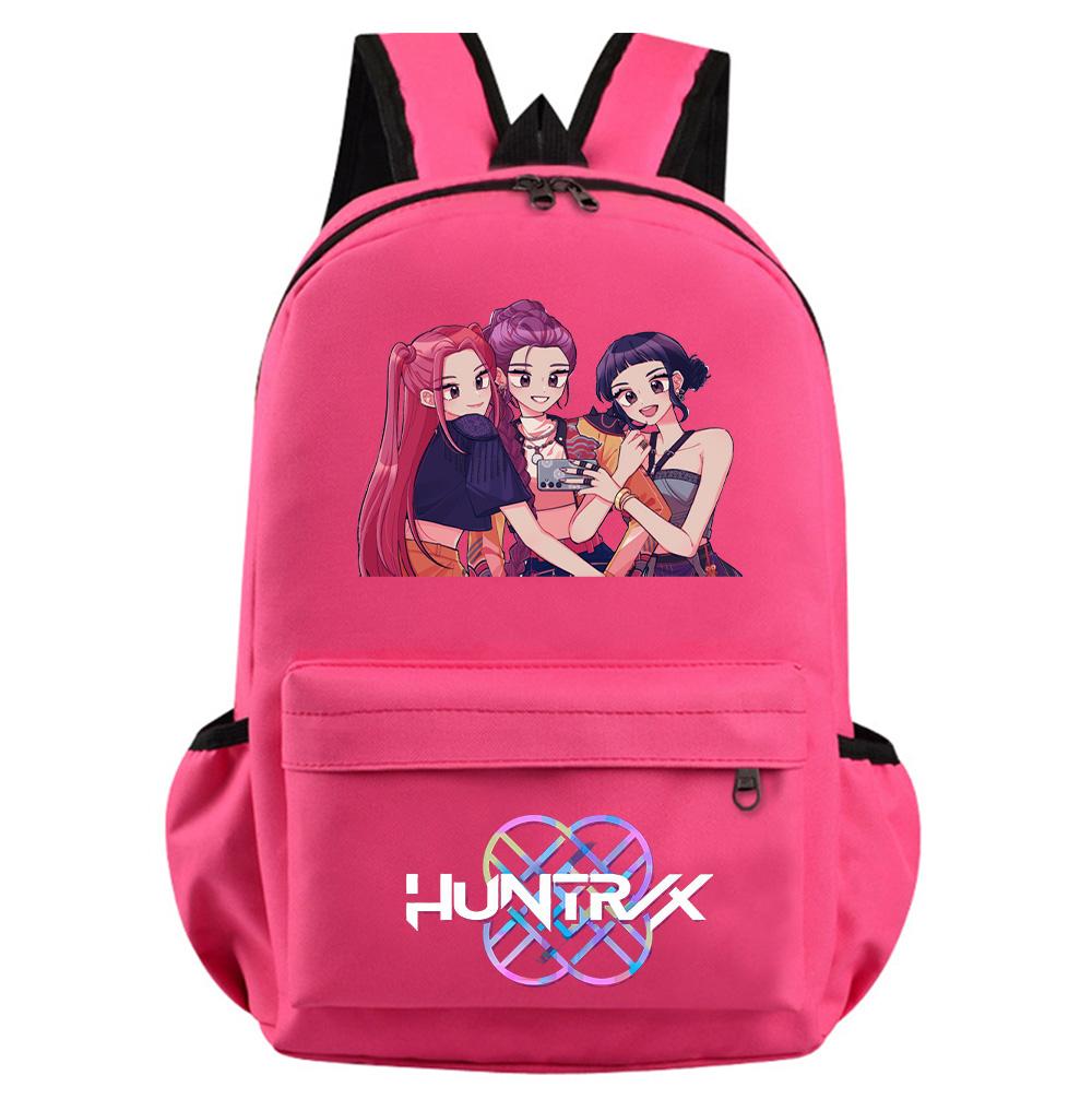 Аниме Мультфильм K-Pop Охотники на демонов Печатный рюкзак для подростка Студента Девочки Мальчика Сумка для книг Школьная сумка Женская Большая вместимость Водонепроницаемая Дорожная сумка Детский подарок