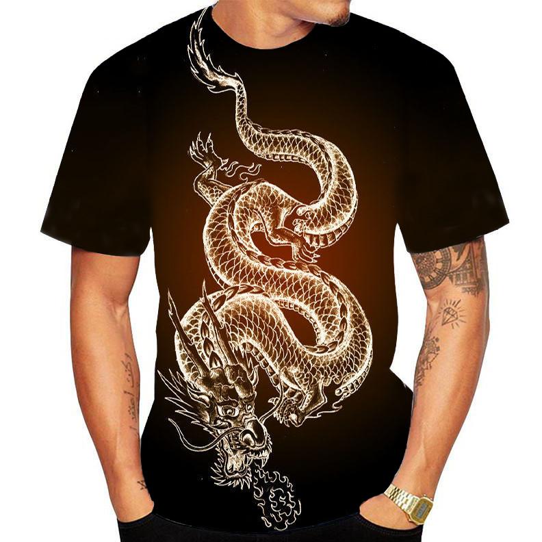 Dragon Animal 3D Print T Shirt Spring Summer Tee Women Men Clothing Plus Size O Neck Short Sleeve Loose Tops Breathable Couples Shirts
