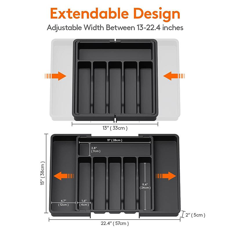 Держатель-органайзер для серебра для вечеринки, регулируемый поднос для посуды для ящиков, расширяемый держатель для столовых приборов, кухонный ящик, поднос для посуды