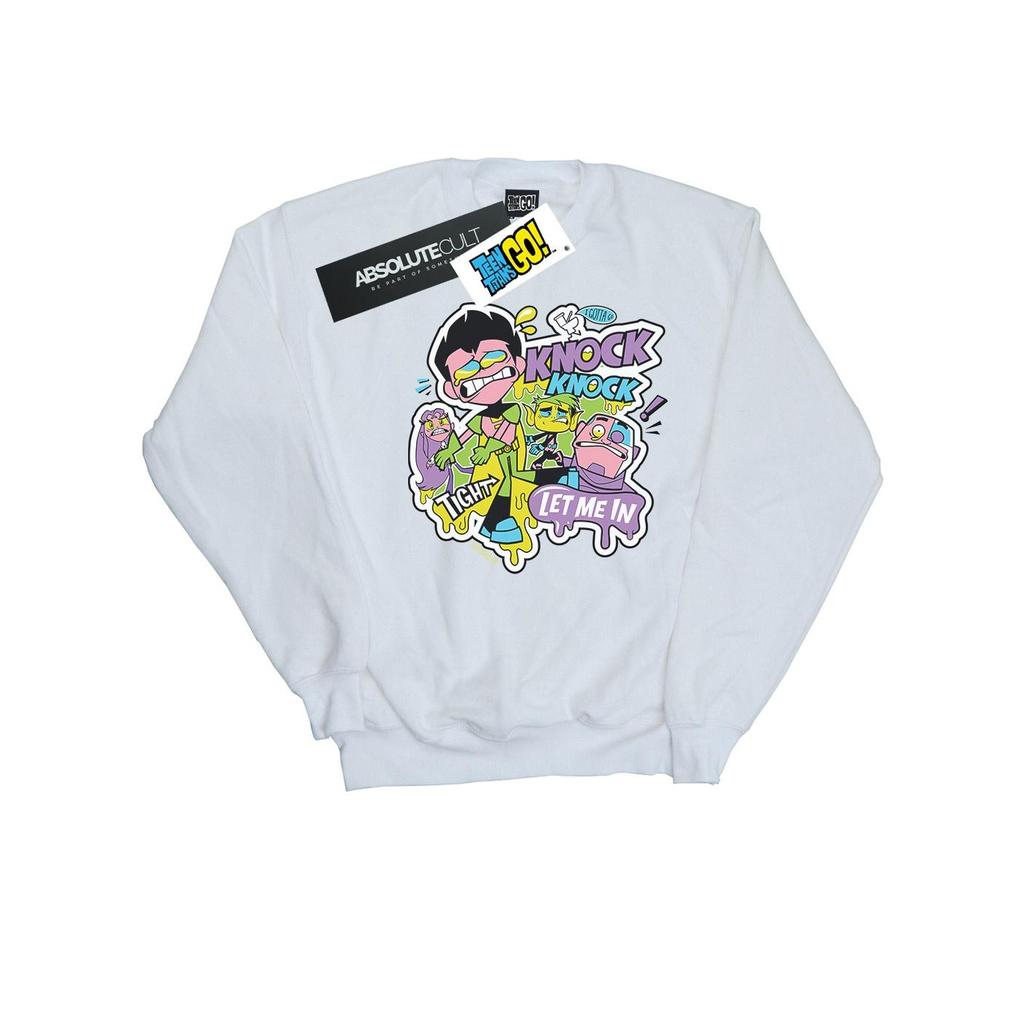 DC Comics Mens Teen Titans Go Knock Knock Sweatshirt