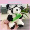 Plush Sweet Panda Pilot Keychain Cuddly Bear Doll Cute Bag Accessory Gifts For