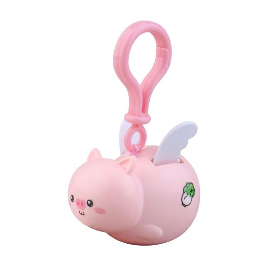 1/2Pcs Pig Keychain Pendant with Flapping Wings Pull String To Vibrate Fun Toy Decoration Kids Bag Pendant Car Keychain