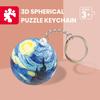 3D Puzzle Oil Painting Keychain Earth Football Basketball Ball Ball Spherical Puzzle Key Ring Backpack Handbag Decoration