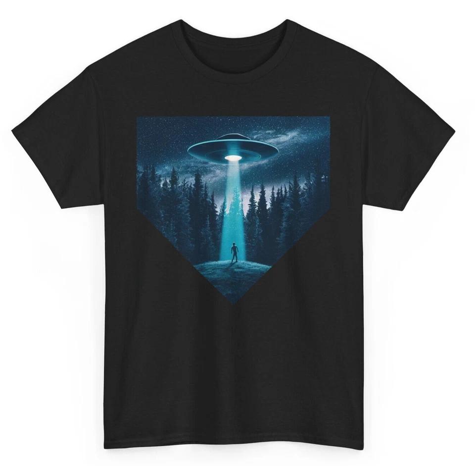 Space UFO Flying Saucers T-shirt - Alien UFOS Abductions Men Women Graphic Tee