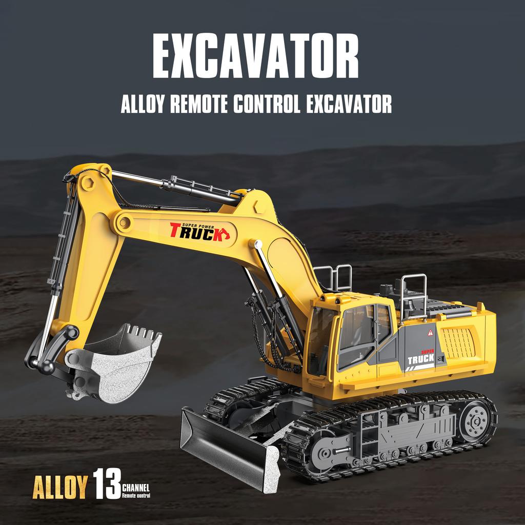 1/18 Сплавной Радиоуправляемый Экскаватор Электрическая Игрушка Спрей Со Светом 15/13/12 Каналов Детская Симуляция Машина на Радиоуправлении Рождественские Игрушки для Мальчика