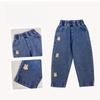 Джинсы для девочек, весеннее платье, новые модные и универсальные детские повседневные брюки с рисунком кролика для малышей