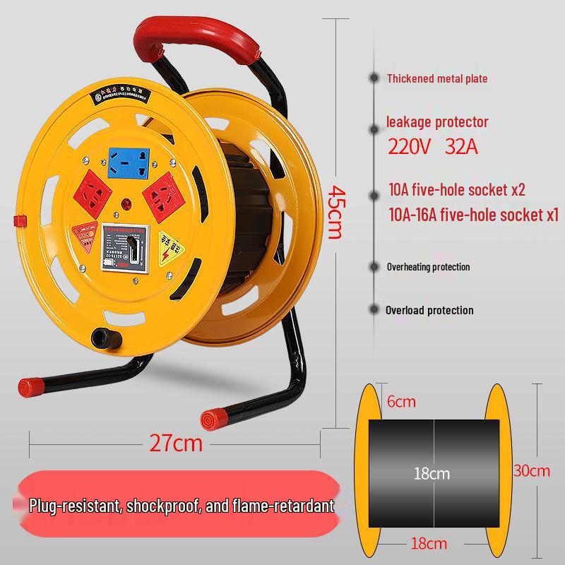 Mobile Cable Reel Spool: Empty Winder for Cables, Take-up and Extension Cord Management