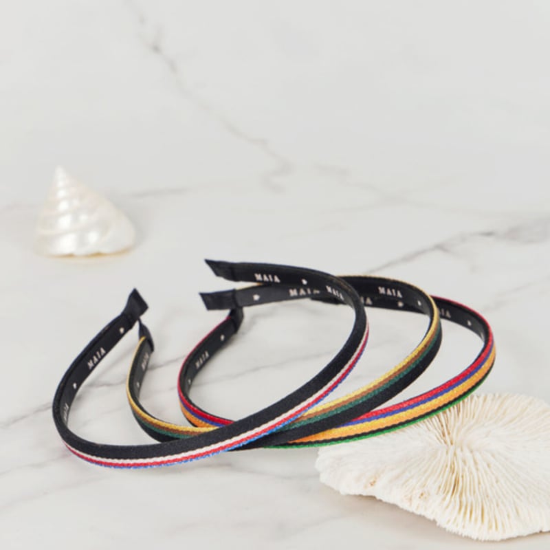 MAIA Striped Headbands (Choose 2) - Blue, Mustard, Orange