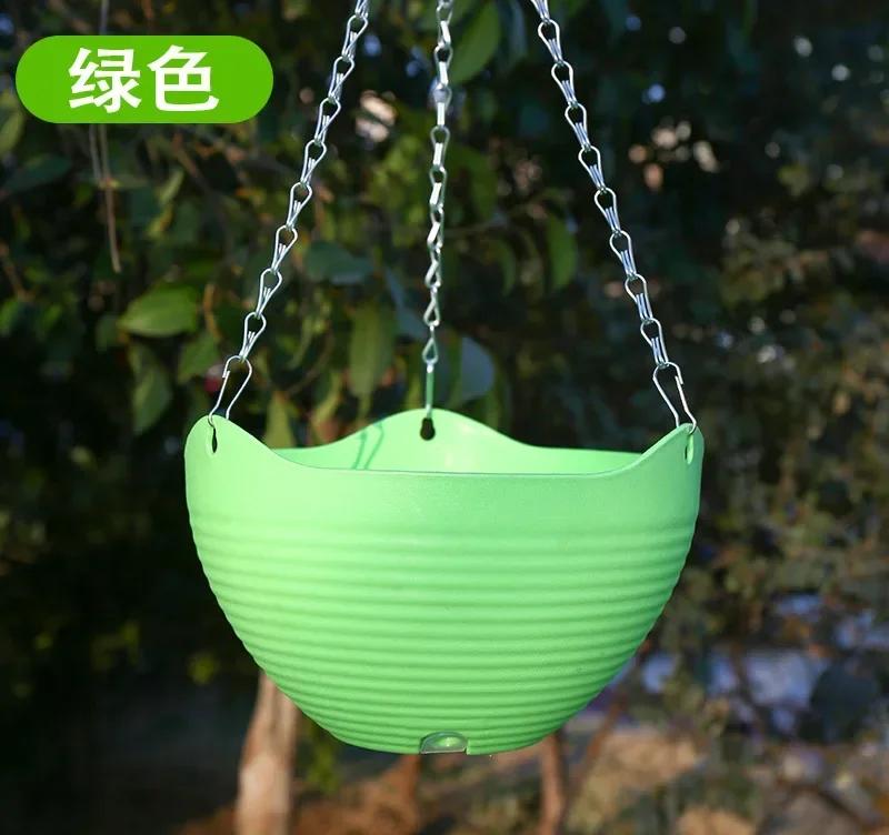 Пластиковый Утолщенный Смоляной Цветочный Горшок Подвесной Цветочный Растение Горшок Цепь Корзина Кашпо Держатель Аксессуары Садовые Принадлежности Подвесной Тип