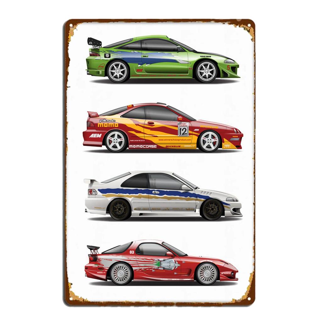 Спортивный автомобиль AE86 Параметры производительности Плакат Винтажные таблички Металлическая жестяная вывеска Гараж Бар Декор Тарелка Художественная настенная табличка Жестяные знаки