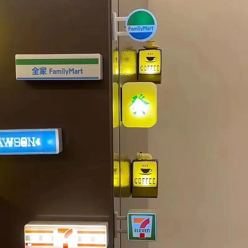 Магнитный 3D стикер на холодильник из минимаркета 711, Lawson, FamilyMart, светящаяся мини лайтбокс доска для объявлений, украшение для дома