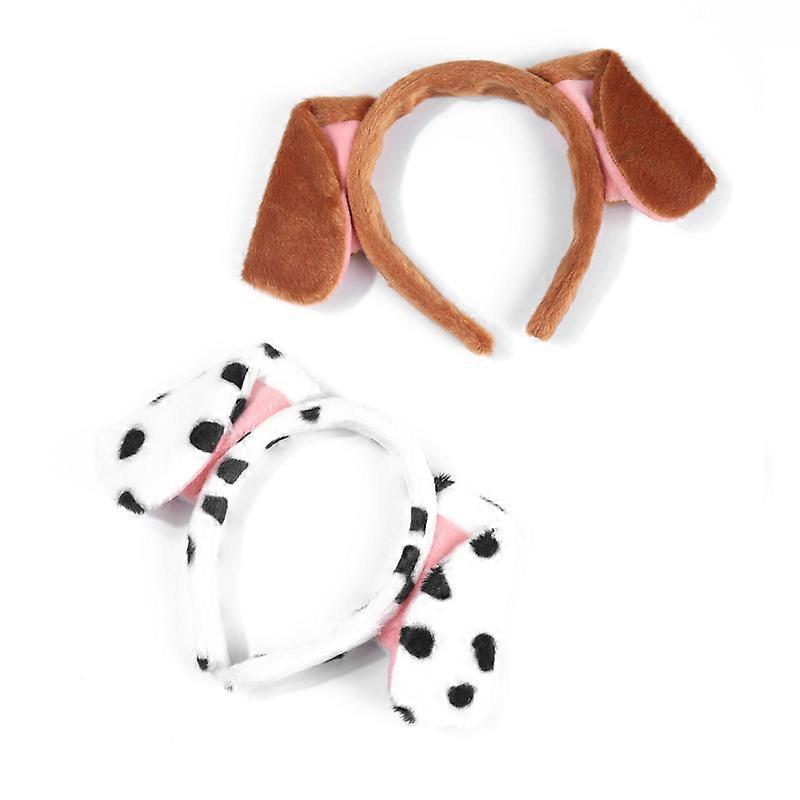 2 Pack Dog Ears Headband Furry Puppy Ears Hair Hoop