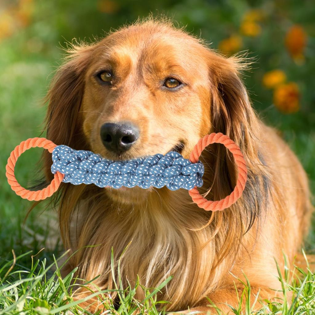 Игрушка-веревка для собак Yousheng с двумя кольцами, интерактивная игрушка для перетягивания каната, устойчивая к укусам, прочная веревочная игрушка для собак средних и крупных пород