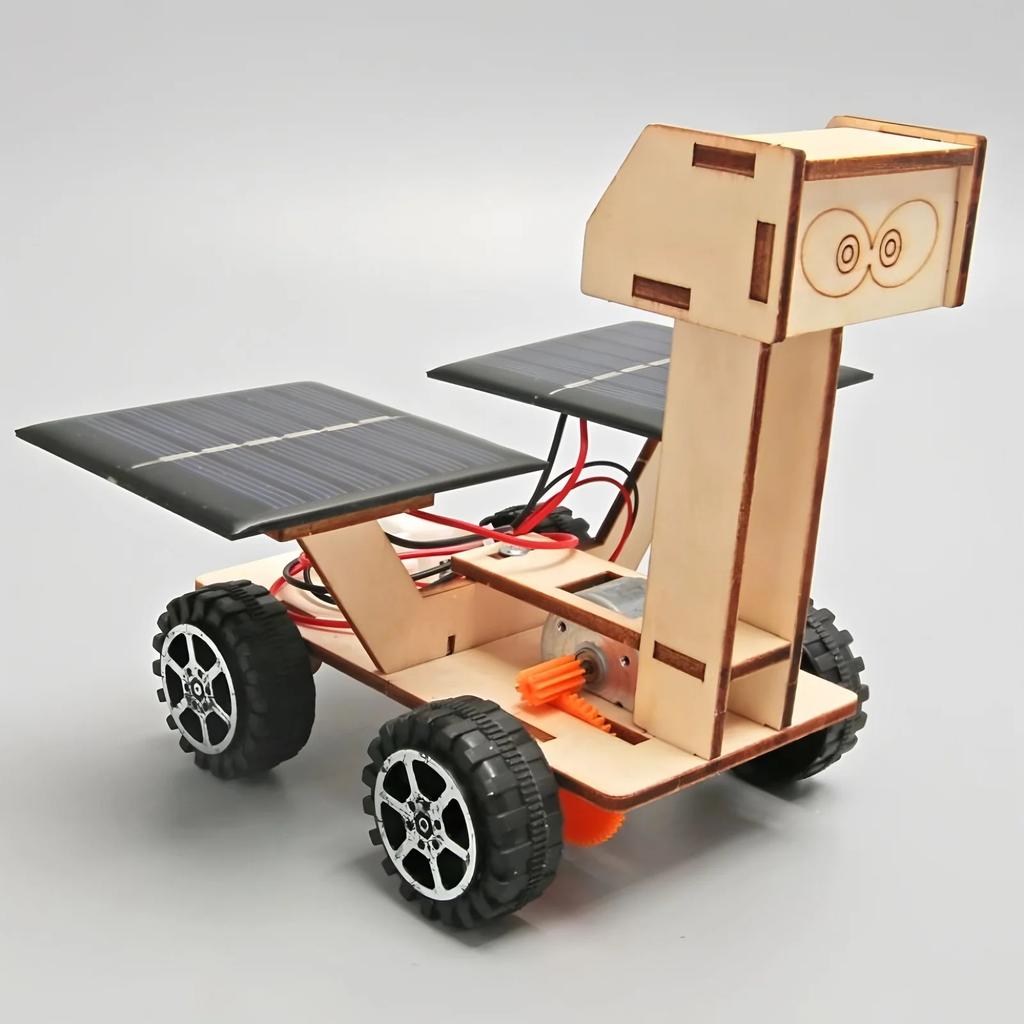 DIY Solar Car Lunar Exploration Vehicle Children's Hand-Assembled Model Diy 3D Wooden Puzzle Science And Education Toys