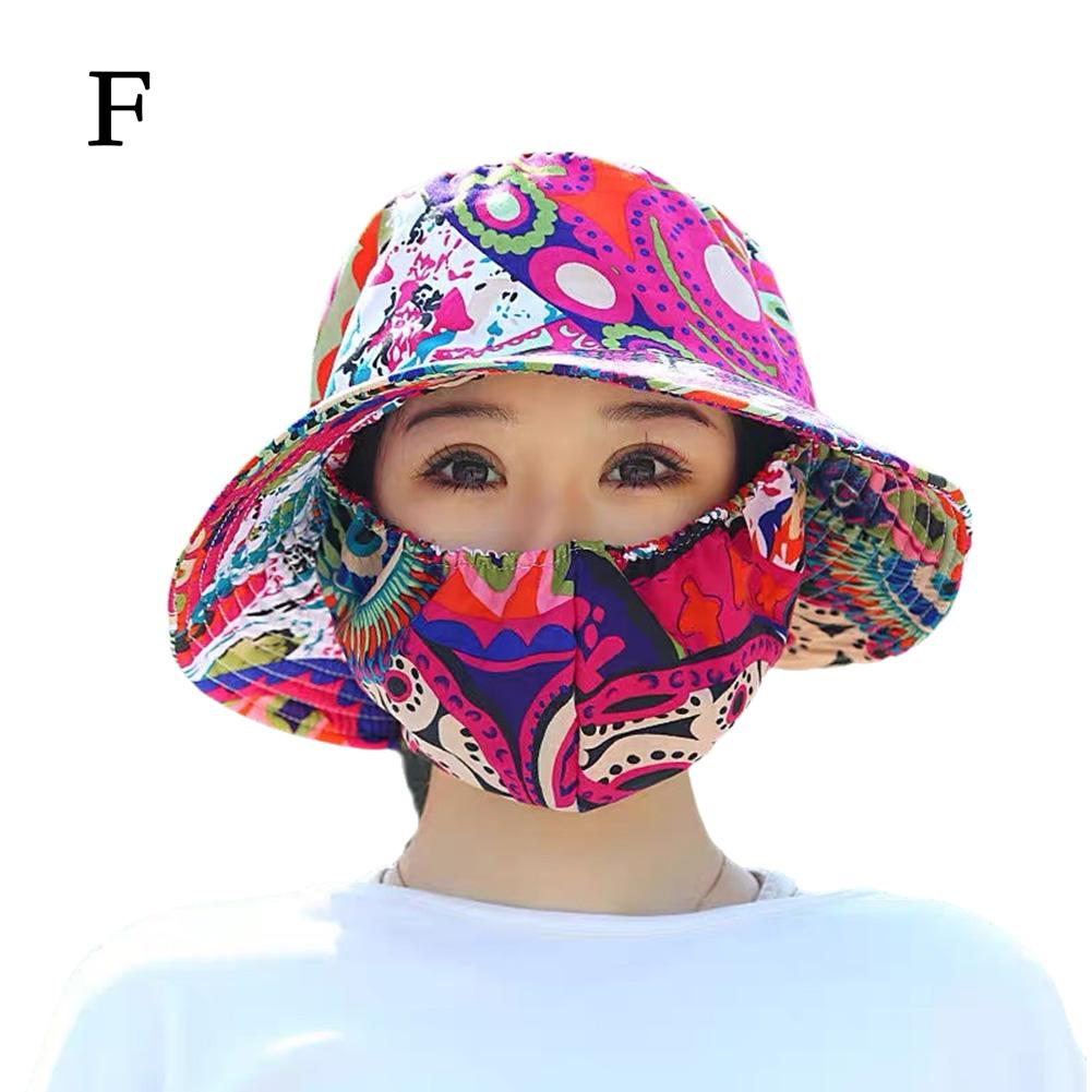 Летняя уличная шляпа с цветочным узором и защитой от ультрафиолета, модная пылезащитная шляпа, защитная шея, рыболовная шляпа, кепка для сбора чая