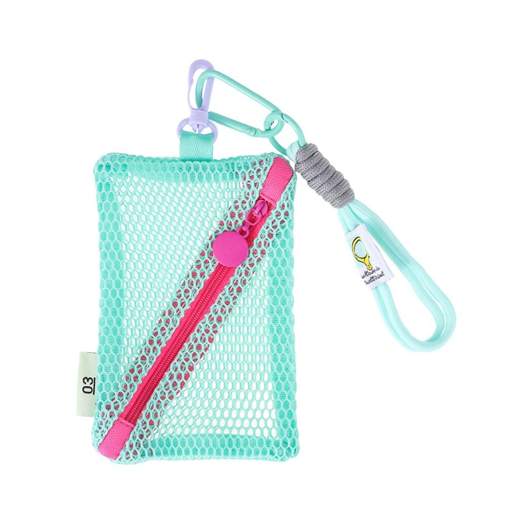 Сетчатая косметичка большой вместимости, цвет дофамина, кошелек для монет, прочная сумка для хранения