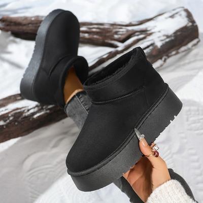 Мода 2025 НОВЫЕ Горячие Продажи Зимние Женские Короткие Плюшевые Теплые Снежные Ботинки Модные Балетки Платформа Женская Обувь Повседневные Новые Ботильоны