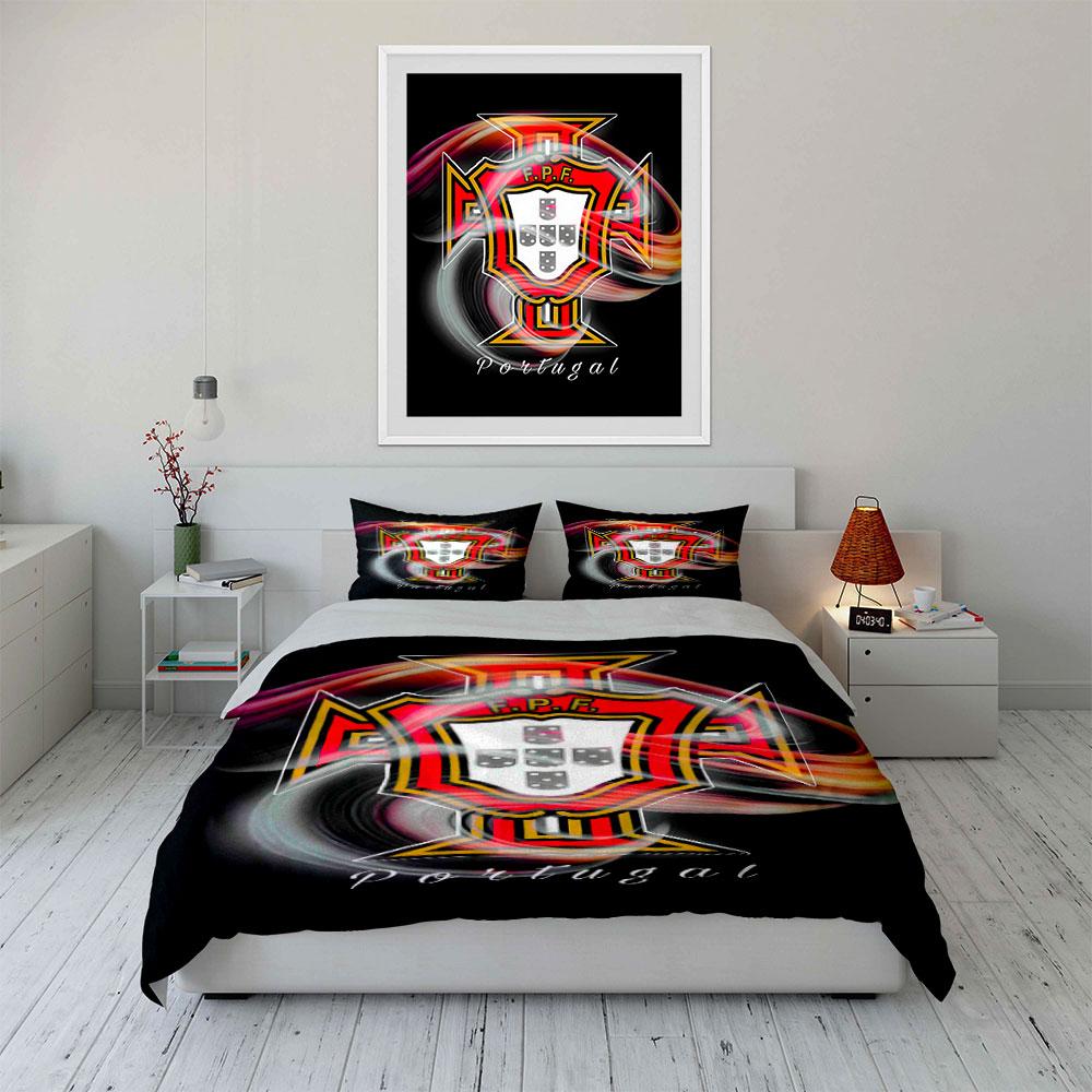 Portuguese football team emblem. Bedding sets Duvet cover sets Duvet covers Pillowcases(1 * Duvet Cover 2 * Pillowcases without duvet insert)