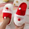 Модные мультяшные милые плюшевые тапочки в виде Санта-Клауса для женщин 2025 Зима Мягкие тапочки на платформе с пушистым мехом для дома Рождественские шлепанцы для пары