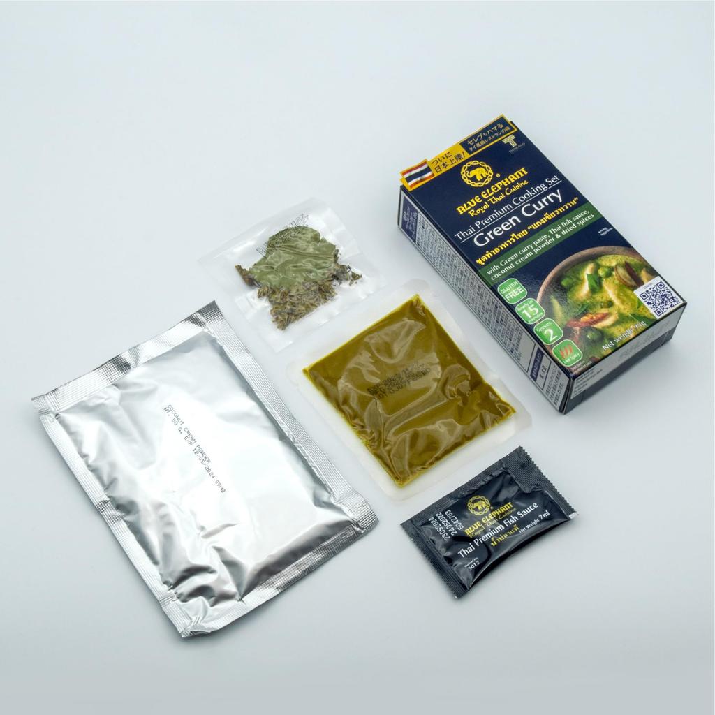 Blue Elephant Japan Authorized Distributor Gentos Green Curry Cooking Set, 95g X 3