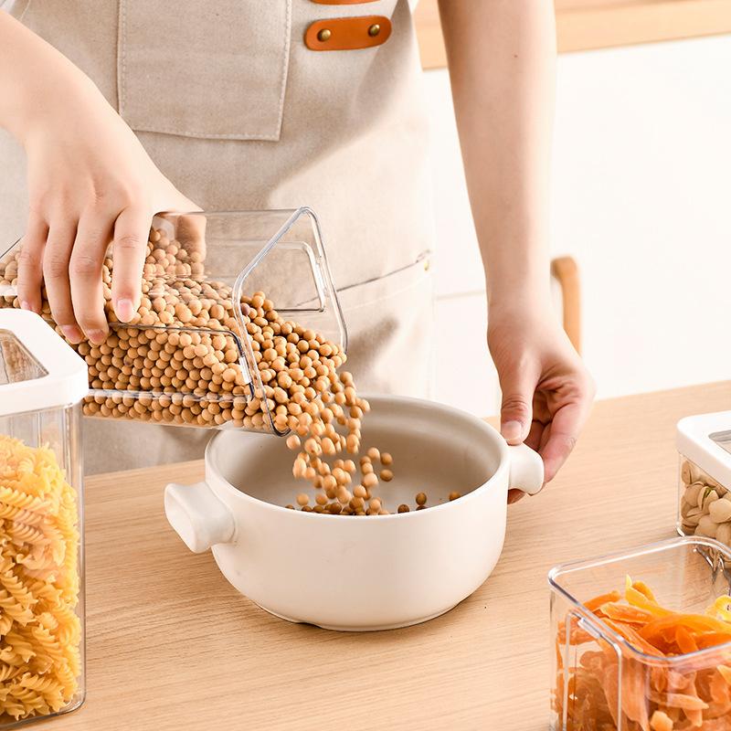 Household Kitchen Sealed Grain Can Multifunctional Snack Storage Box Transparent Visible Moisture-proof Dried Fruit Storage Tank