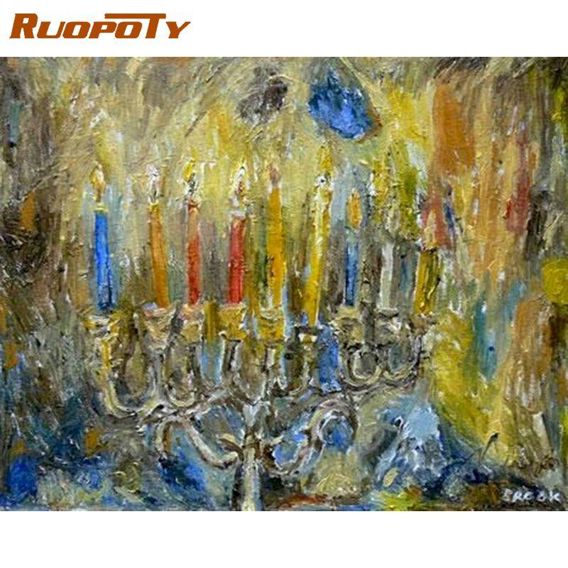 RUOPOTY Безрамная картина «сделай сам» по номерам, акриловая настенная живопись, пейзаж, холст, современная картина маслом 40x50 см