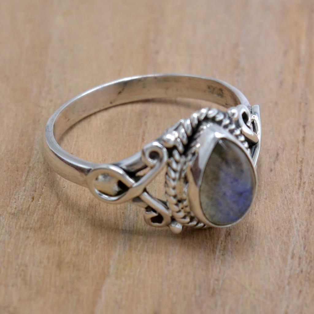 Labradorite 925 Silver Ring, Natural Gemstone Handmade Women Ring Jewelry,