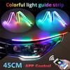 45CM Car Styling RGB Sequential Led Strip Drl Daytime Running Light with APP Bluetooth Remote Control for Headlight Assembly