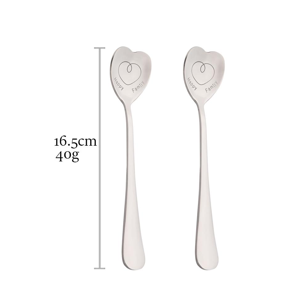 2 шт., ложка из нержавеющей стали в форме сердца, Золотая ложка, кофейная ложка, праздничные подарки, кухонные аксессуары, украшение для посуды