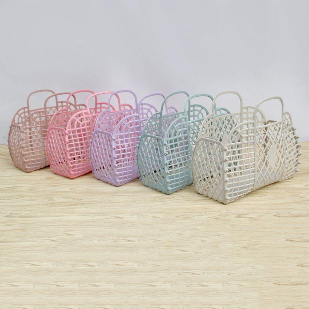 Portable Summer Handbag Home Organizer Washing Storage Basket Women Bath Basket Laundry Basket